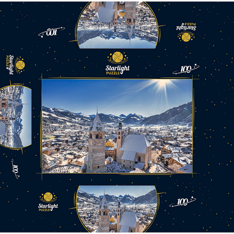 Kitzbühel Austria ski resort - Tyrolean Alps - sunny winter day -winter wonderland 100 Jigsaw Puzzle box 3D Modell