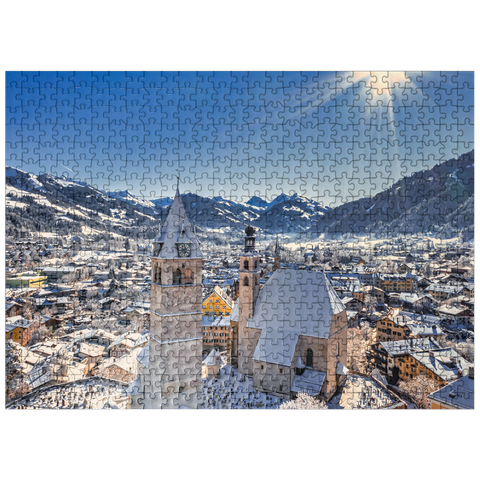 puzzleplate Kitzbühel Austria ski resort - Tyrolean Alps - sunny winter day -winter wonderland 500 Jigsaw Puzzle