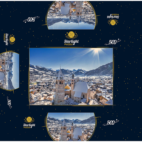 Kitzbühel Austria ski resort - Tyrolean Alps - sunny winter day -winter wonderland 500 Jigsaw Puzzle box 3D Modell