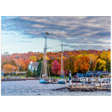 puzzleplate Sister Bay town harbor view in Door County Wisconsin 1000 Jigsaw Puzzle