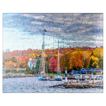 puzzleplate Sister Bay town harbor view in Door County Wisconsin 100 Jigsaw Puzzle