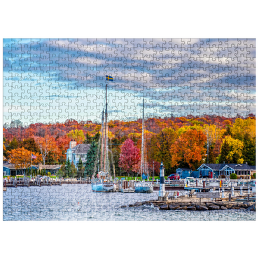 puzzleplate Sister Bay town harbor view in Door County Wisconsin 500 Jigsaw Puzzle