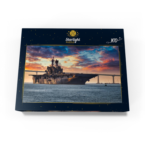 A U.S. Navy ship leaves San Diego Bay and heads into the Pacific Ocean. 100 Jigsaw Puzzle box view1