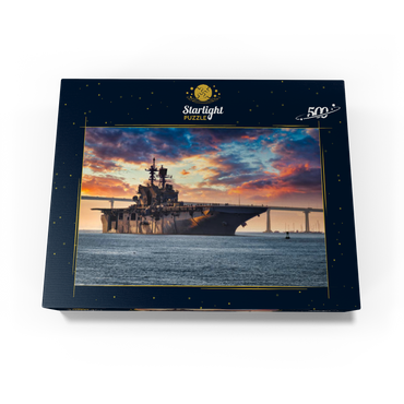 A U.S. Navy ship leaves San Diego Bay and heads into the Pacific Ocean. 500 Jigsaw Puzzle box view1