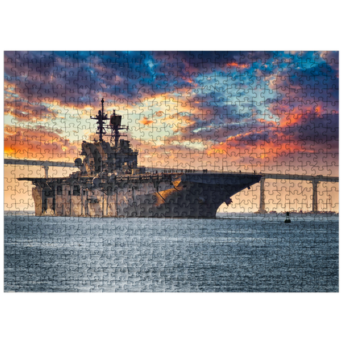 puzzleplate A U.S. Navy ship leaves San Diego Bay and heads into the Pacific Ocean. 500 Jigsaw Puzzle