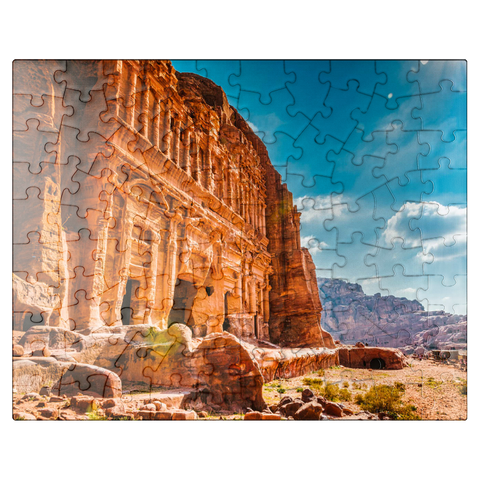 puzzleplate Beauty of rocks and ancient architecture in Petra, Jordan 100 Jigsaw Puzzle
