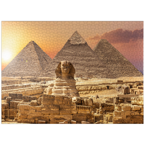 puzzleplate The Sphinx and the Piramids, famous wonder of the world, Giza, Egypt 1000 Jigsaw Puzzle