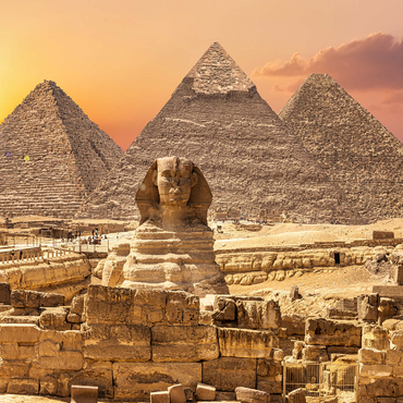 The Sphinx and the Piramids, famous wonder of the world, Giza, Egypt 1000 Jigsaw Puzzle 3D Modell