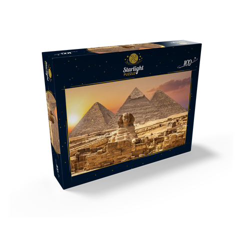 The Sphinx and the Piramids, famous wonder of the world, Giza, Egypt 100 Jigsaw Puzzle box view1
