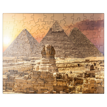 puzzleplate The Sphinx and the Piramids, famous wonder of the world, Giza, Egypt 100 Jigsaw Puzzle