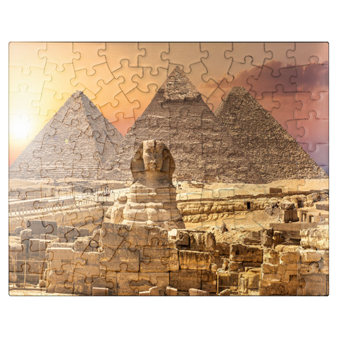 puzzleplate The Sphinx and the Piramids, famous wonder of the world, Giza, Egypt 100 Jigsaw Puzzle