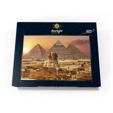 The Sphinx and the Piramids, famous wonder of the world, Giza, Egypt 500 Jigsaw Puzzle box view1
