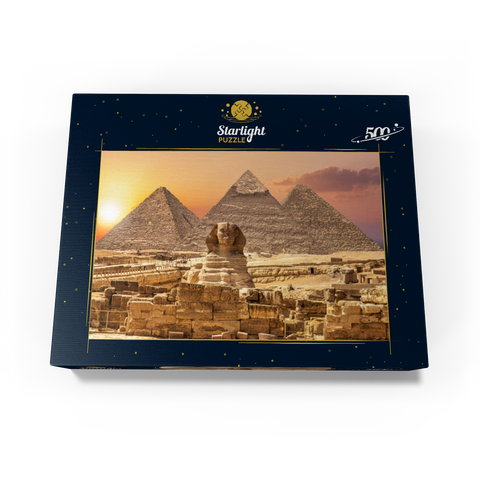 The Sphinx and the Piramids, famous wonder of the world, Giza, Egypt 500 Jigsaw Puzzle box view1