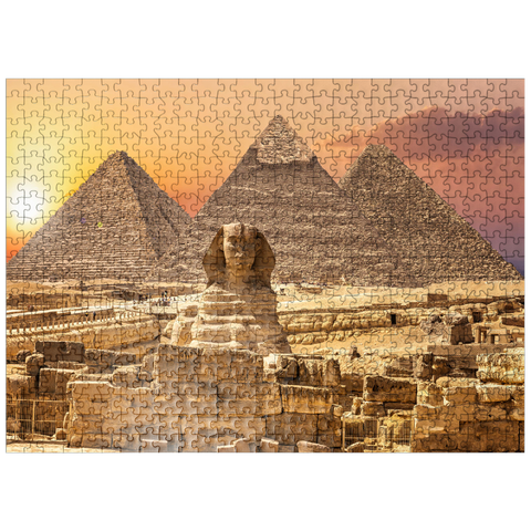 puzzleplate The Sphinx and the Piramids, famous wonder of the world, Giza, Egypt 500 Jigsaw Puzzle