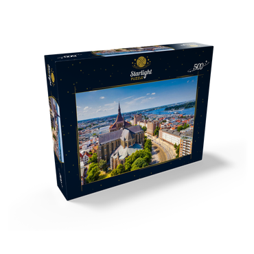 Rostock, Germany: Aerial view of Rostock, Germany on sunny summer days. 500 Jigsaw Puzzle box view1