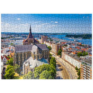 puzzleplate Rostock, Germany: Aerial view of Rostock, Germany on sunny summer days. 500 Jigsaw Puzzle