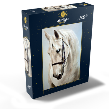 Head in profile a white horse. oil painting 500 Jigsaw Puzzle box view1