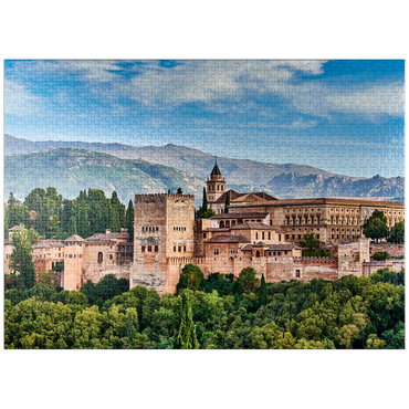 puzzleplate Old Arab fortress Alhambra at beautiful evening time, Granada, Spain, European travel sign 1000 Jigsaw Puzzle