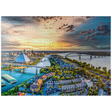 puzzleplate Memphis Tennessee TN downtown drone skyline aerial view. 1000 Jigsaw Puzzle