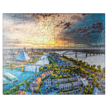 puzzleplate Memphis Tennessee TN downtown drone skyline aerial view. 100 Jigsaw Puzzle
