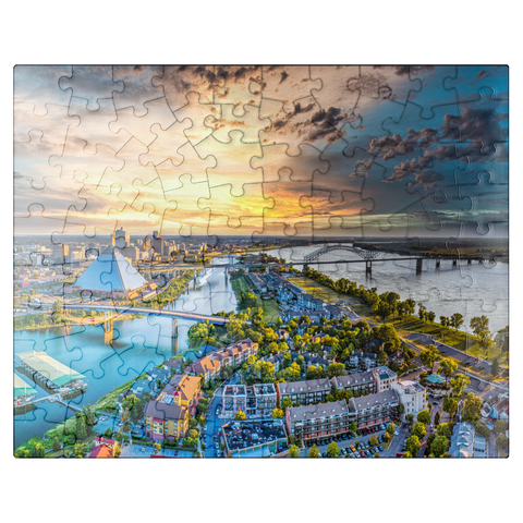 puzzleplate Memphis Tennessee TN downtown drone skyline aerial view. 100 Jigsaw Puzzle