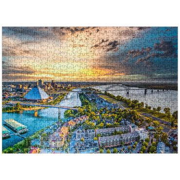 puzzleplate Memphis Tennessee TN downtown drone skyline aerial view. 500 Jigsaw Puzzle