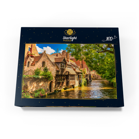 Classic view of the historic city center of Bruges (Bruges), province of West Flanders, Belgium. Cityscape of Bruges. Architecture and landmarks of Bruges. 100 Jigsaw Puzzle box view1