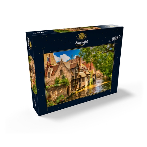 Classic view of the historic city center of Bruges (Bruges), province of West Flanders, Belgium. Cityscape of Bruges. Architecture and landmarks of Bruges. 500 Jigsaw Puzzle box view1