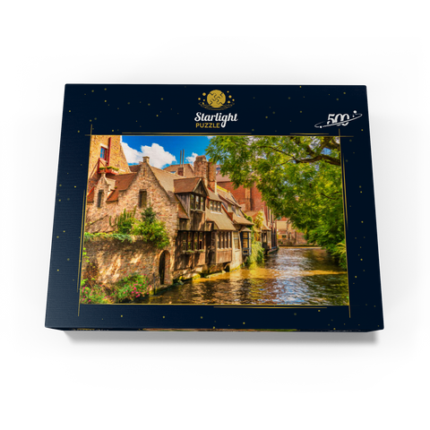 Classic view of the historic city center of Bruges (Bruges), province of West Flanders, Belgium. Cityscape of Bruges. Architecture and landmarks of Bruges. 500 Jigsaw Puzzle box view1