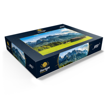 The Zugspitze, seen from Grainau/Garmisch-Partenkirchen, on a sunny summer day 1000 Jigsaw Puzzle box view1