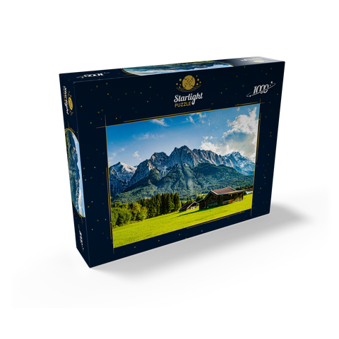 The Zugspitze, seen from Grainau/Garmisch-Partenkirchen, on a sunny summer day 1000 Jigsaw Puzzle box view1