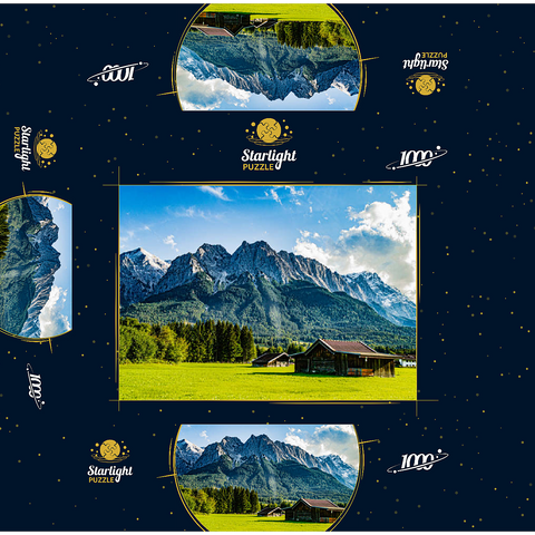 The Zugspitze, seen from Grainau/Garmisch-Partenkirchen, on a sunny summer day 1000 Jigsaw Puzzle box 3D Modell