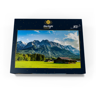 The Zugspitze, seen from Grainau/Garmisch-Partenkirchen, on a sunny summer day 100 Jigsaw Puzzle box view1