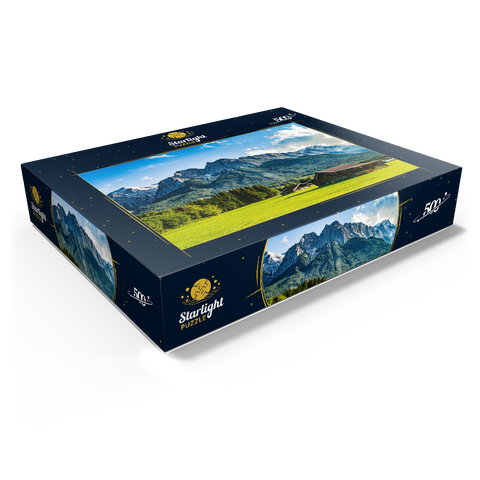The Zugspitze, seen from Grainau/Garmisch-Partenkirchen, on a sunny summer day 500 Jigsaw Puzzle box view1