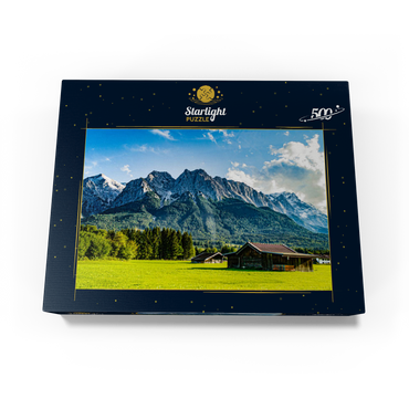 The Zugspitze, seen from Grainau/Garmisch-Partenkirchen, on a sunny summer day 500 Jigsaw Puzzle box view1