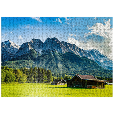 puzzleplate The Zugspitze, seen from Grainau/Garmisch-Partenkirchen, on a sunny summer day 500 Jigsaw Puzzle