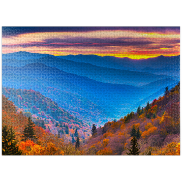 puzzleplate Smoky Mountains National Park, Tennessee, USA Autumn landscape at dawn. 1000 Jigsaw Puzzle