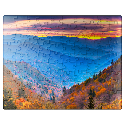 puzzleplate Smoky Mountains National Park, Tennessee, USA Autumn landscape at dawn. 100 Jigsaw Puzzle