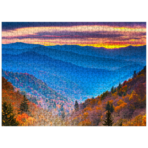 puzzleplate Smoky Mountains National Park, Tennessee, USA Autumn landscape at dawn. 500 Jigsaw Puzzle