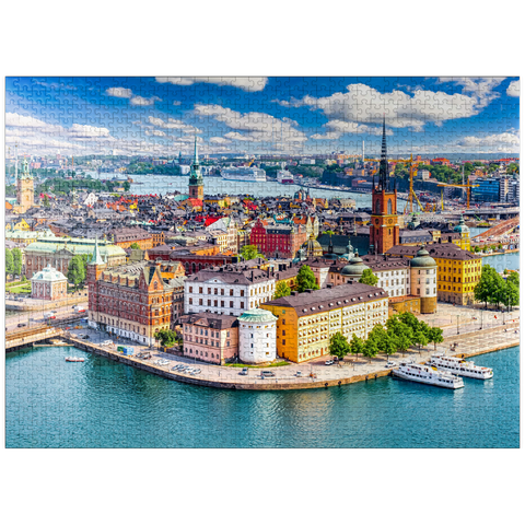 puzzleplate Stockholm old town (Gamla Stan) cityscape from city hall square, Sweden 1000 Jigsaw Puzzle