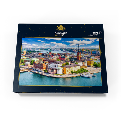 Stockholm old town (Gamla Stan) cityscape from city hall square, Sweden 100 Jigsaw Puzzle box view1