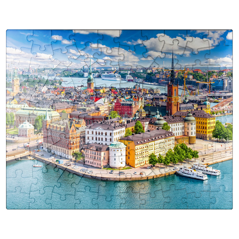 puzzleplate Stockholm old town (Gamla Stan) cityscape from city hall square, Sweden 100 Jigsaw Puzzle