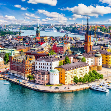 Stockholm old town (Gamla Stan) cityscape from city hall square, Sweden 100 Jigsaw Puzzle 3D Modell