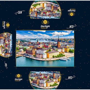 Stockholm old town (Gamla Stan) cityscape from city hall square, Sweden 100 Jigsaw Puzzle box 3D Modell