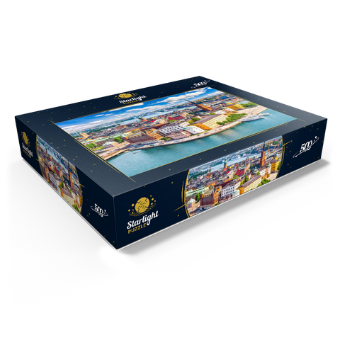 Stockholm old town (Gamla Stan) cityscape from city hall square, Sweden 500 Jigsaw Puzzle box view1