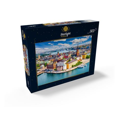 Stockholm old town (Gamla Stan) cityscape from city hall square, Sweden 500 Jigsaw Puzzle box view1