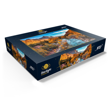View of Watchman Mountain and the Virgin River in Zion National Park in the southwestern United States, near Springdale, Utah, Arizona. 1000 Jigsaw Puzzle box view1