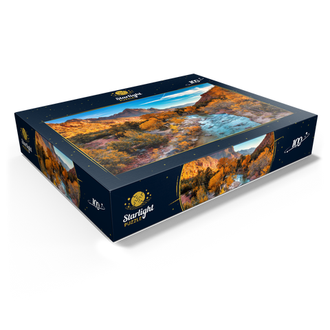 View of Watchman Mountain and the Virgin River in Zion National Park in the southwestern United States, near Springdale, Utah, Arizona. 100 Jigsaw Puzzle box view1