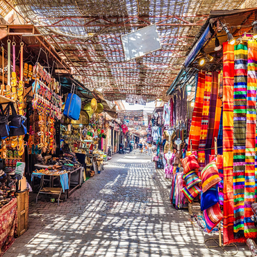 Souvenirs at the Jamaa-el-Fna market in the old medina, Marrakech, Morocco 1000 Jigsaw Puzzle 3D Modell