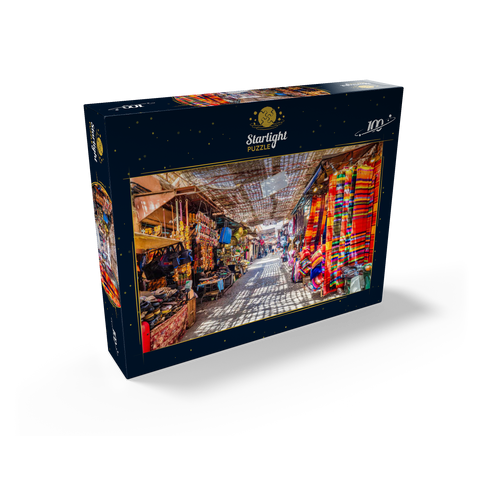Souvenirs at the Jamaa-el-Fna market in the old medina, Marrakech, Morocco 100 Jigsaw Puzzle box view1